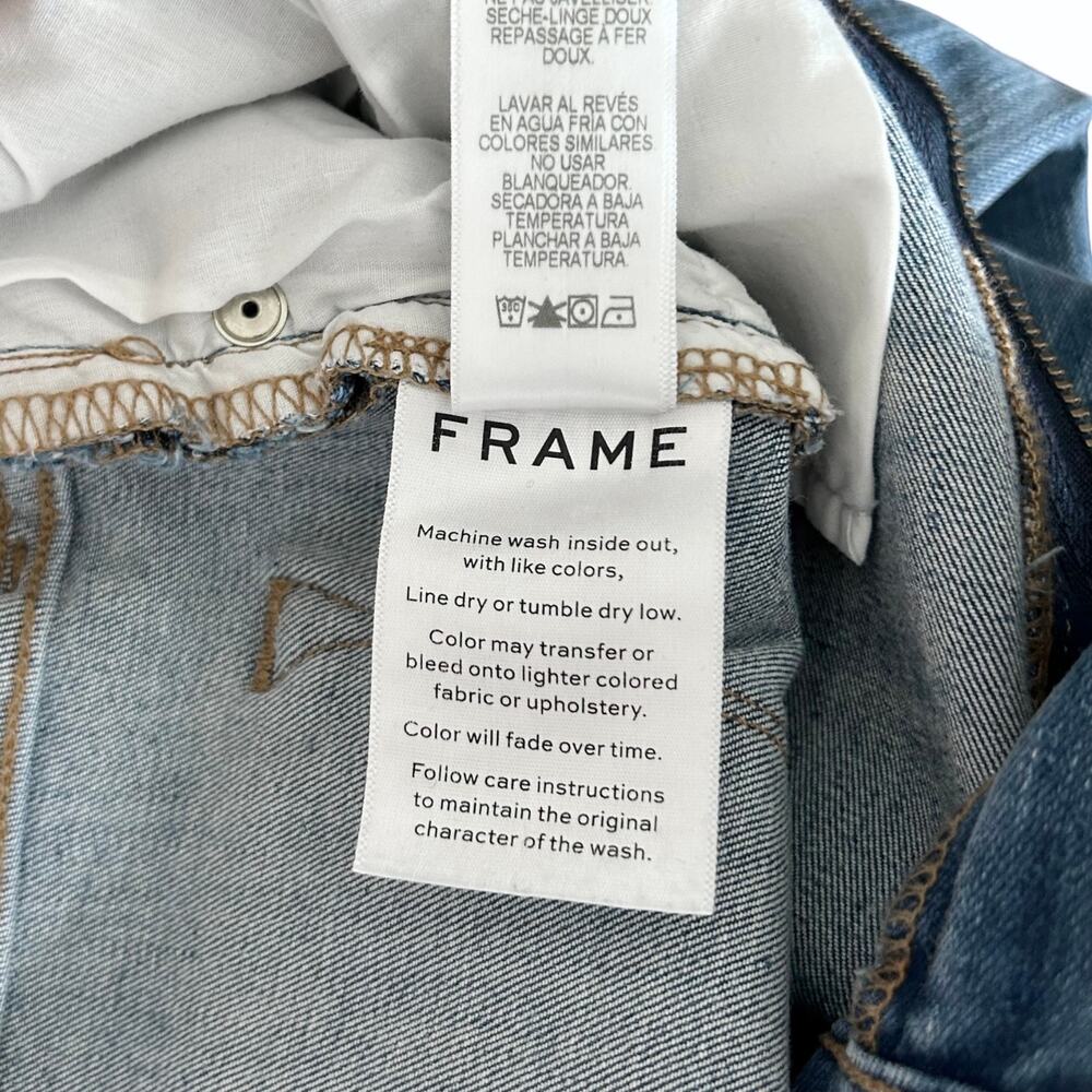 NWT FRAME Le High Skinny Jeans Brummel Wash High Rise Raw Step Hem Size 31 - Picture 9 of 13